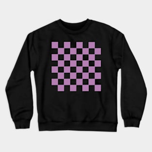 Purple Checker Pattern Crewneck Sweatshirt